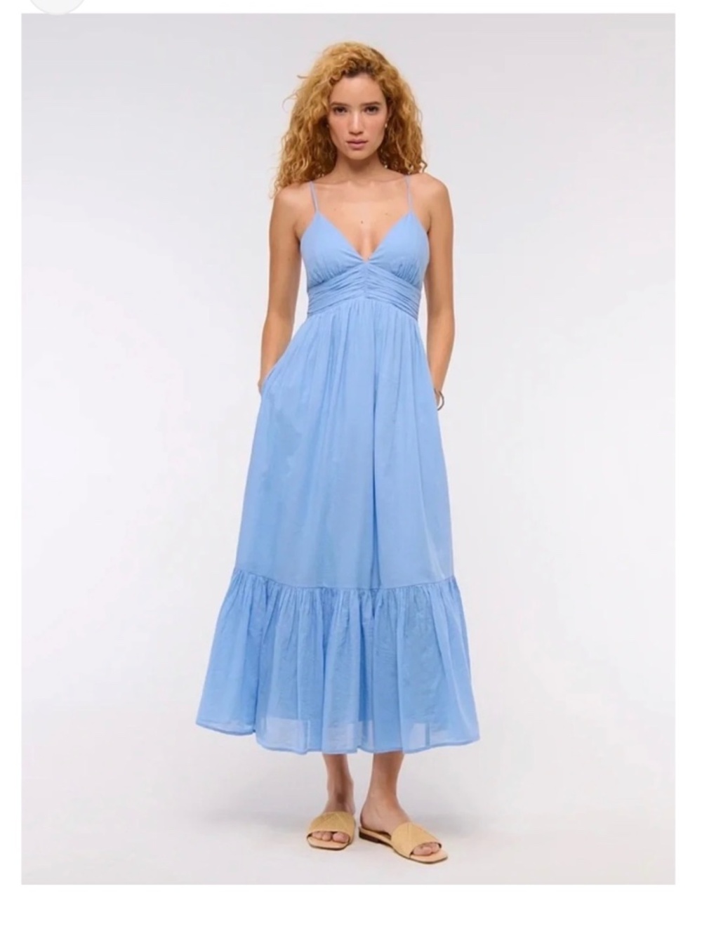 Abercrombie & Fitch Bra-Free Flowy Tie-Back Maxi Dress